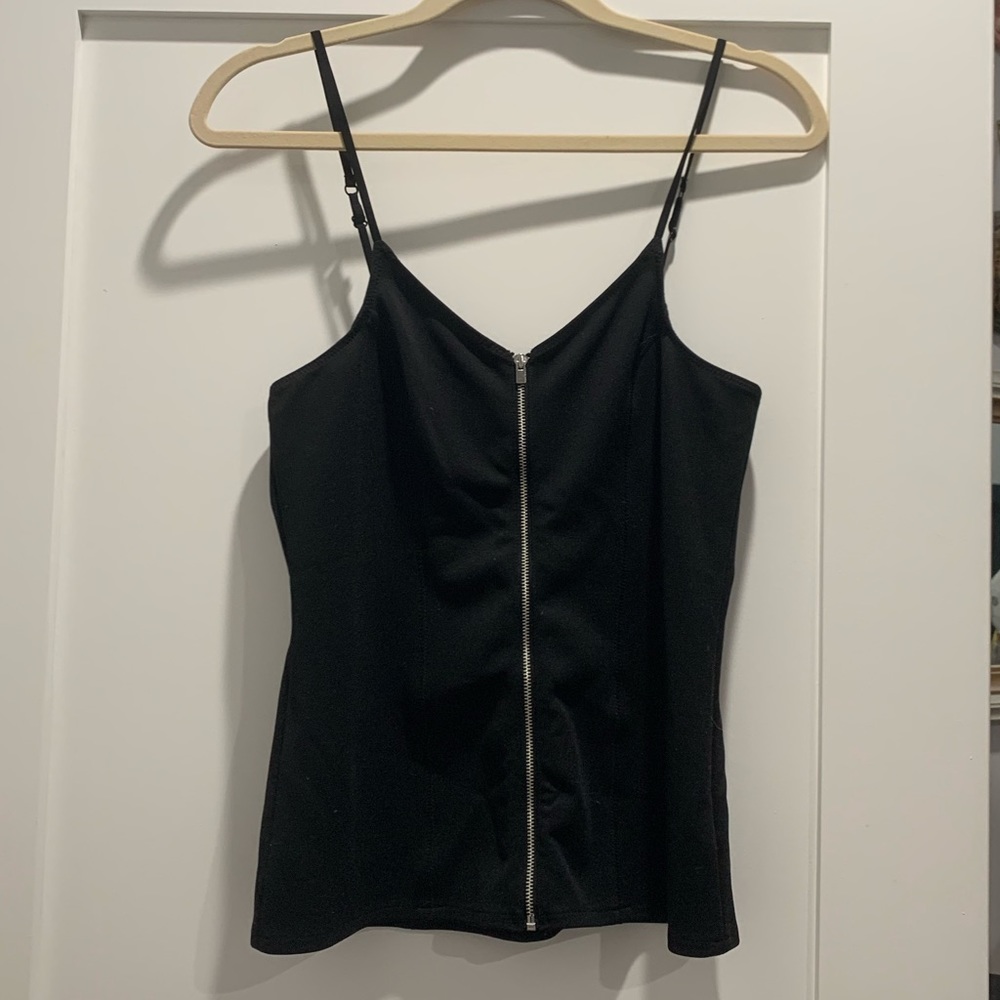 Express Sexy Black Zip-front Tank